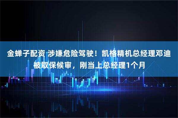 金蝉子配资 涉嫌危险驾驶！凯格精机总经理邓迪被取保候审，刚当上总经理1个月